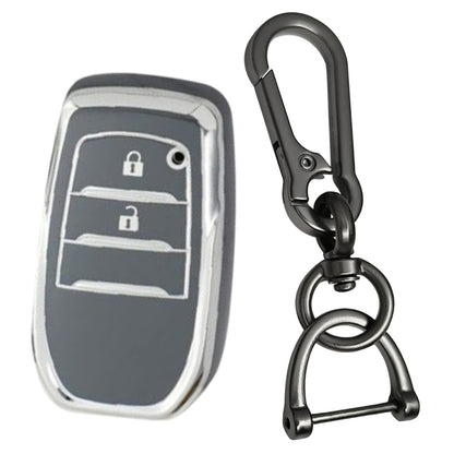 Toyota Silver Line TPU Key Cover with Keychain