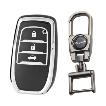 Toyota Silver Line TPU Key Cover with Keychain