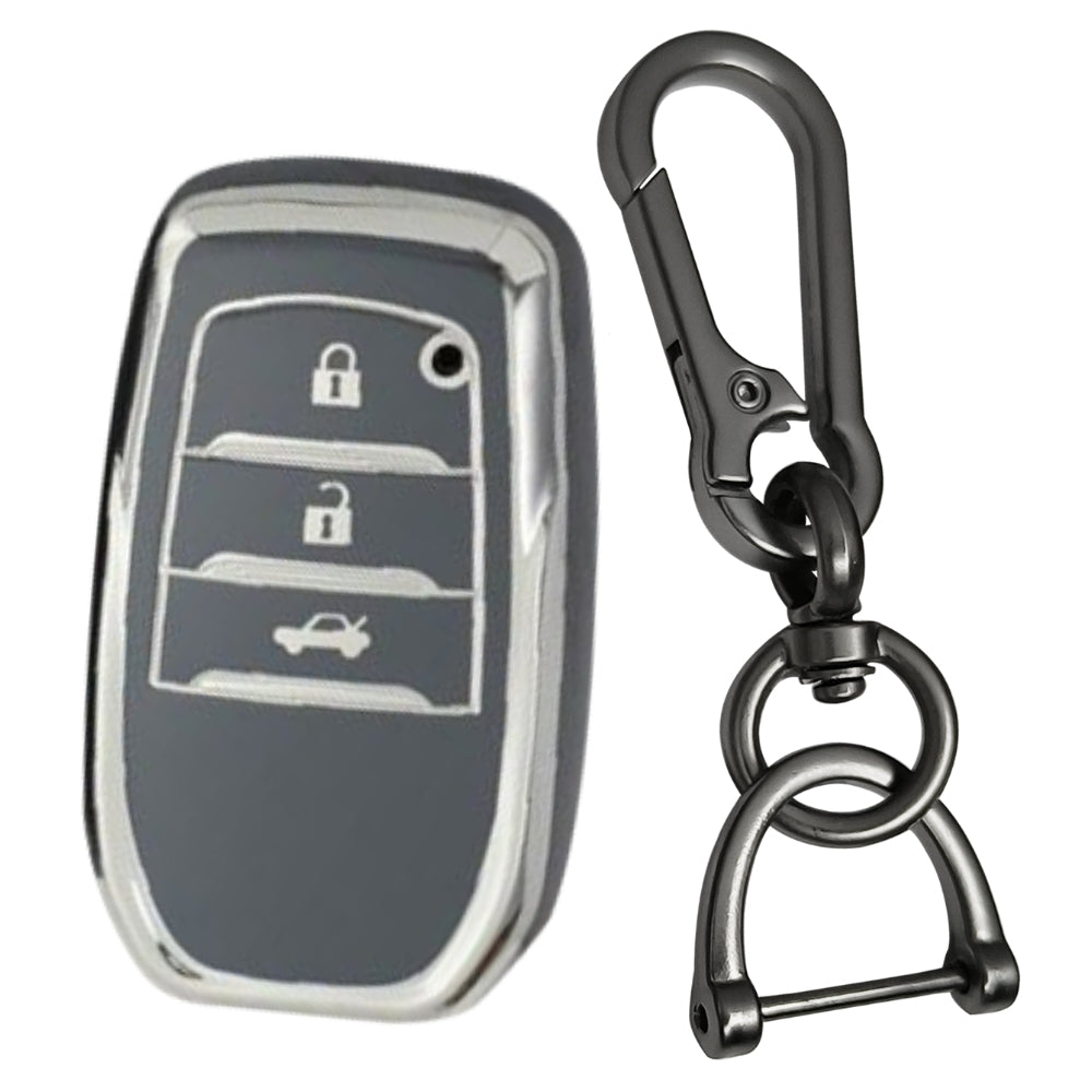 Toyota Silver Line TPU Key Cover with Keychain