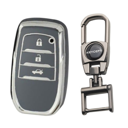 Toyota Silver Line TPU Key Cover with Keychain