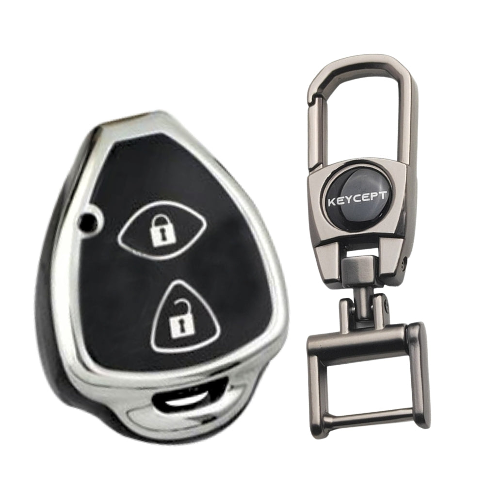 Toyota Silver Line TPU Key Cover with Keychain