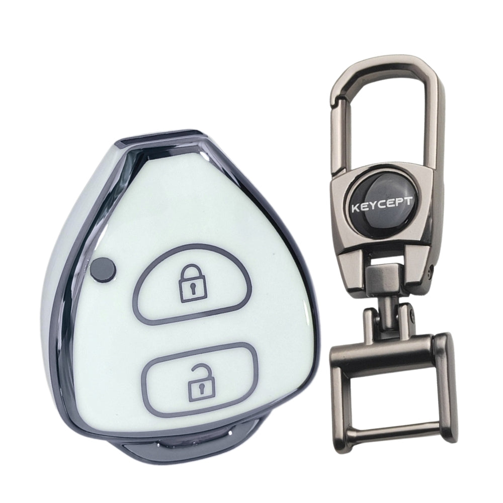 Toyota Silver Line TPU Key Cover with Keychain