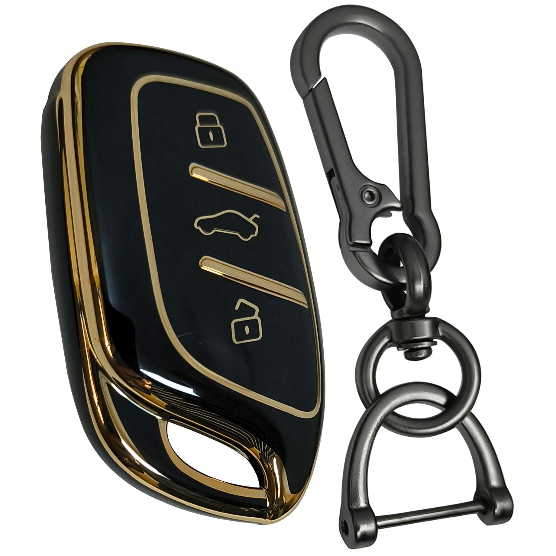 Ev Key Rings TPU Key cover Compatible for MG ZS | EV | Astor 3 Button Smart Key wit ...
