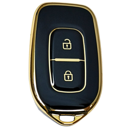 renault kwid kiger duster 2 button remote tpu black gold key cover case accessories