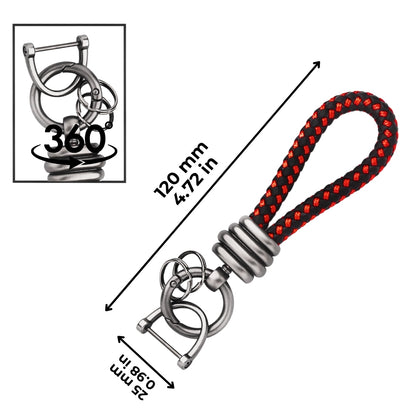 Braided PU Rope Hook with Zinc Alloy Keychain.( Type 3)