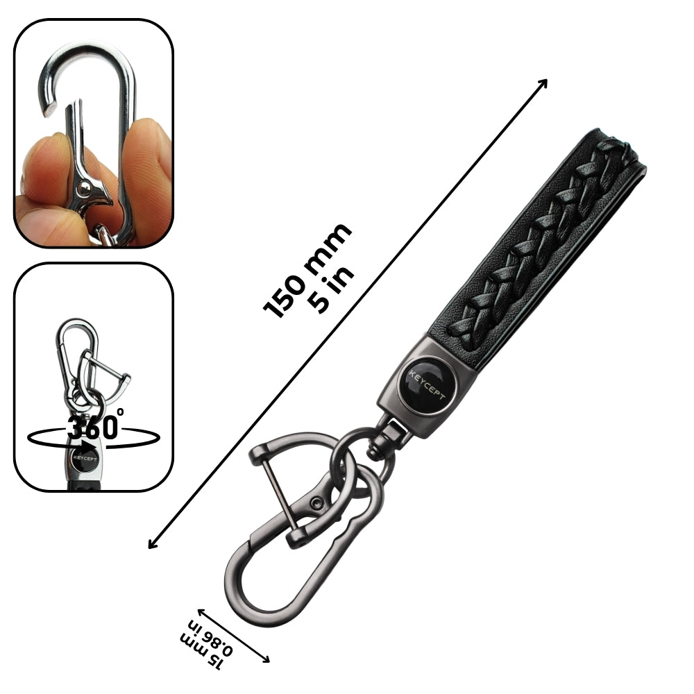 Premium Leather Woven Key Chain Stylish and Functional Key Holder. (Type 5)