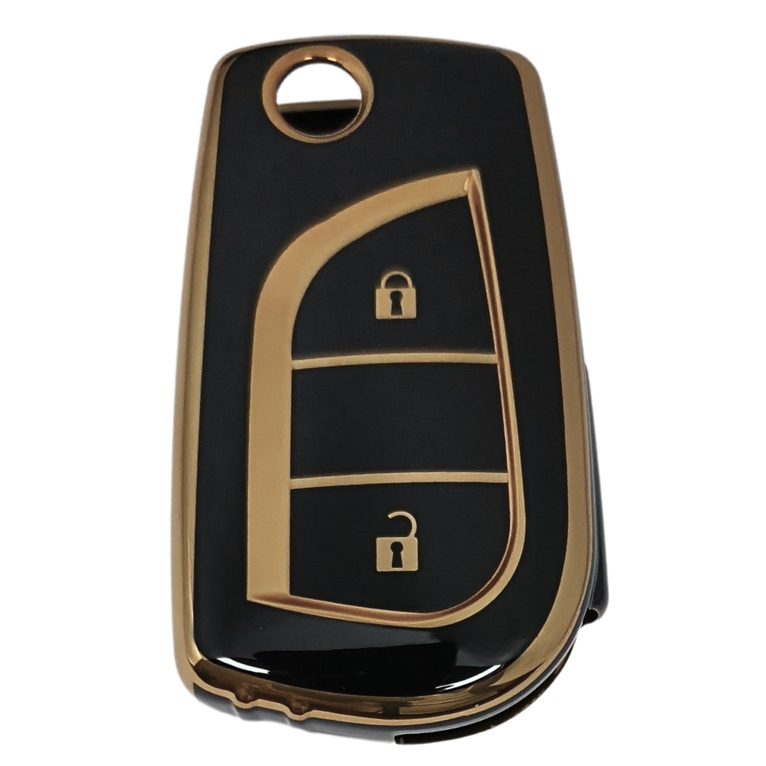 toyota corolla innova crysta 2b flip black gold key cover case accessories