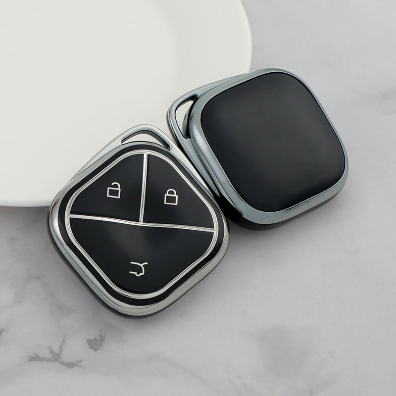 mg comet 3 button smart tpu key cover case accessories black silver