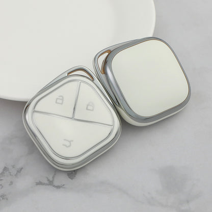mg comet 3 button smart tpu key cover case accessories white silver
