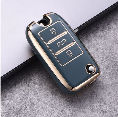 mg hector 3 button smart key cover blue