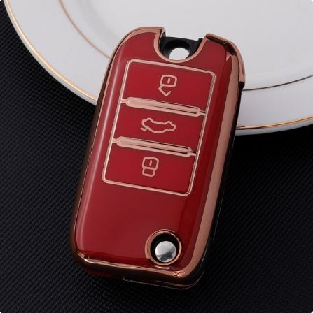 mg hector 3 button smart key cover case red