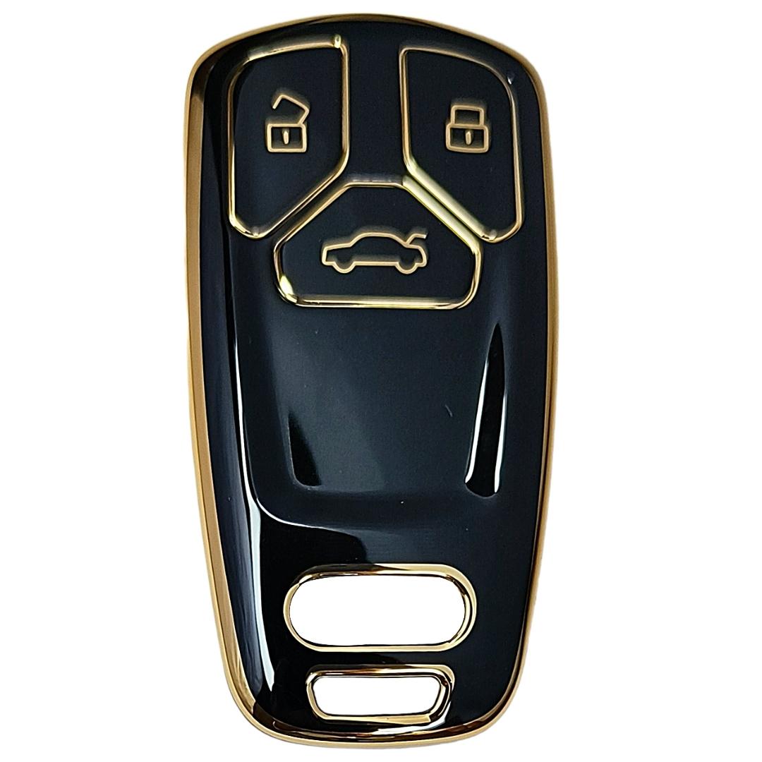 audi a4 a5 a7 a8 3b smart tpu black gold car key cover case accessories keychain