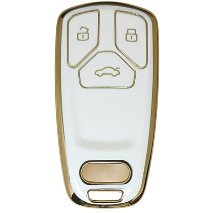 audi a4 a5 a7 a8 3b smart tpu white gold car key cover case accessories