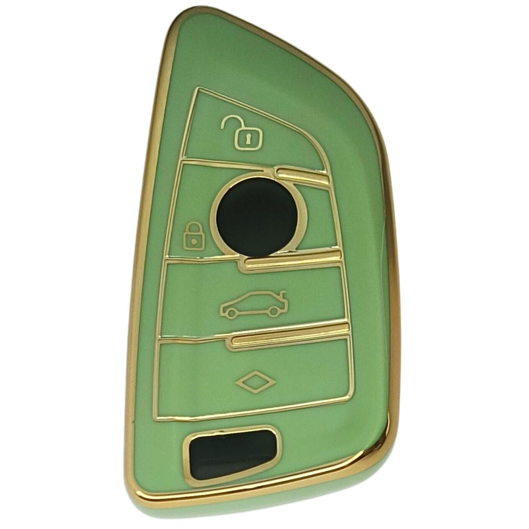 bmw x-series m-series 3-series 4b smart tpu green gold key case 