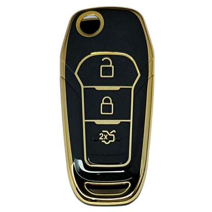 ford figo aspire endeavour 3b flip tpu black gold car key case