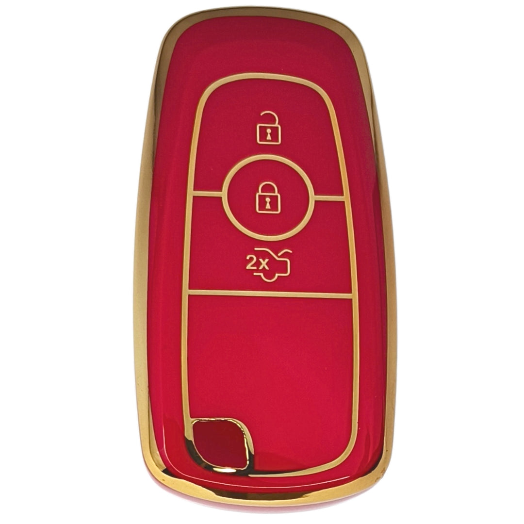 ford figo aspire endeavour 3b smart tpu red gold key case