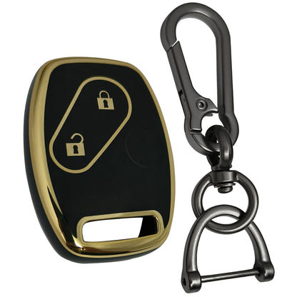 honda accord city civic amaze 2 button remote tpu black gold key cover case accessories keychain