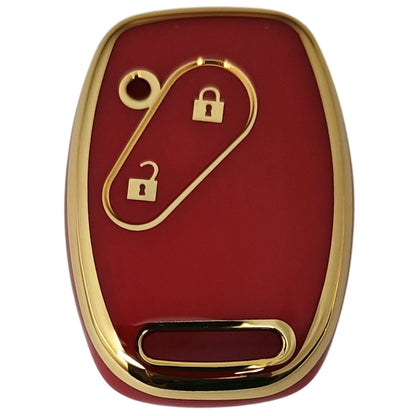 honda accord city civic amaze 2 button remote tpu red gold key case