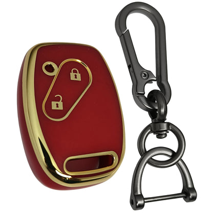 honda accord city civic amaze 2 button remote tpu red gold key case keychain