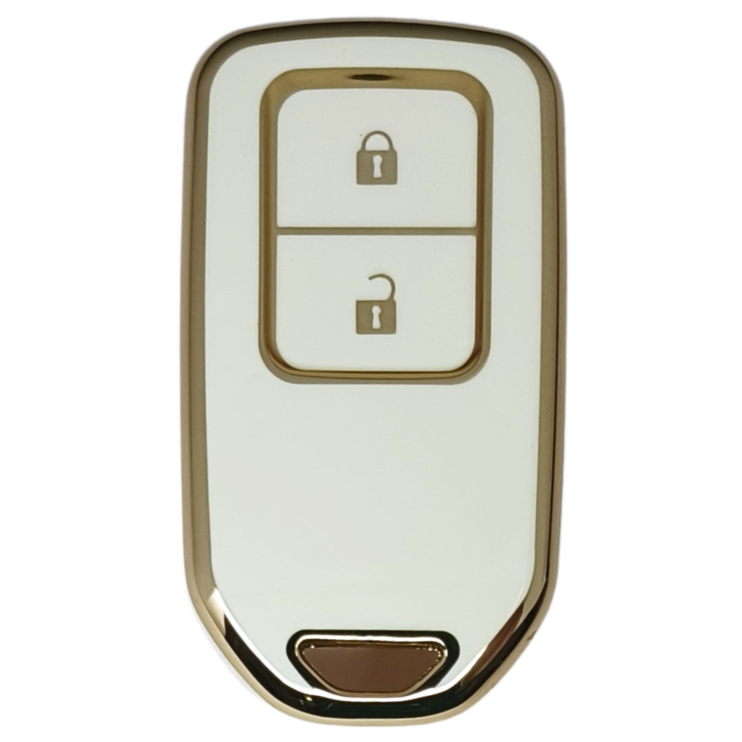 honda accord city civic amaze 2 button smart tpu white gold key cover case accessories