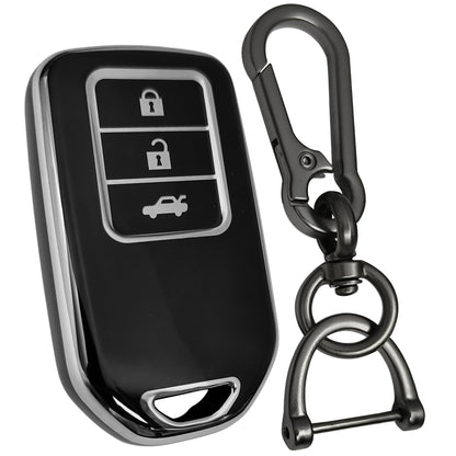honda accord amaze jazz cr-v wr-v 3b smart tpu black silver key case accessories keychain