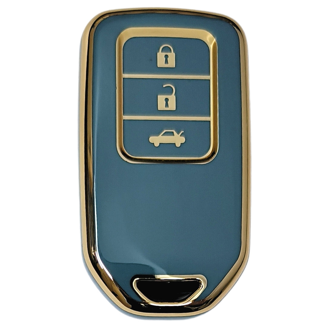 honda accord amaze jazz cr-v wr-v 3 button smart tpu blue gold key cover case accessories