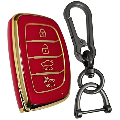 hyundai elantra 4b smart tpu red keycover case keychain