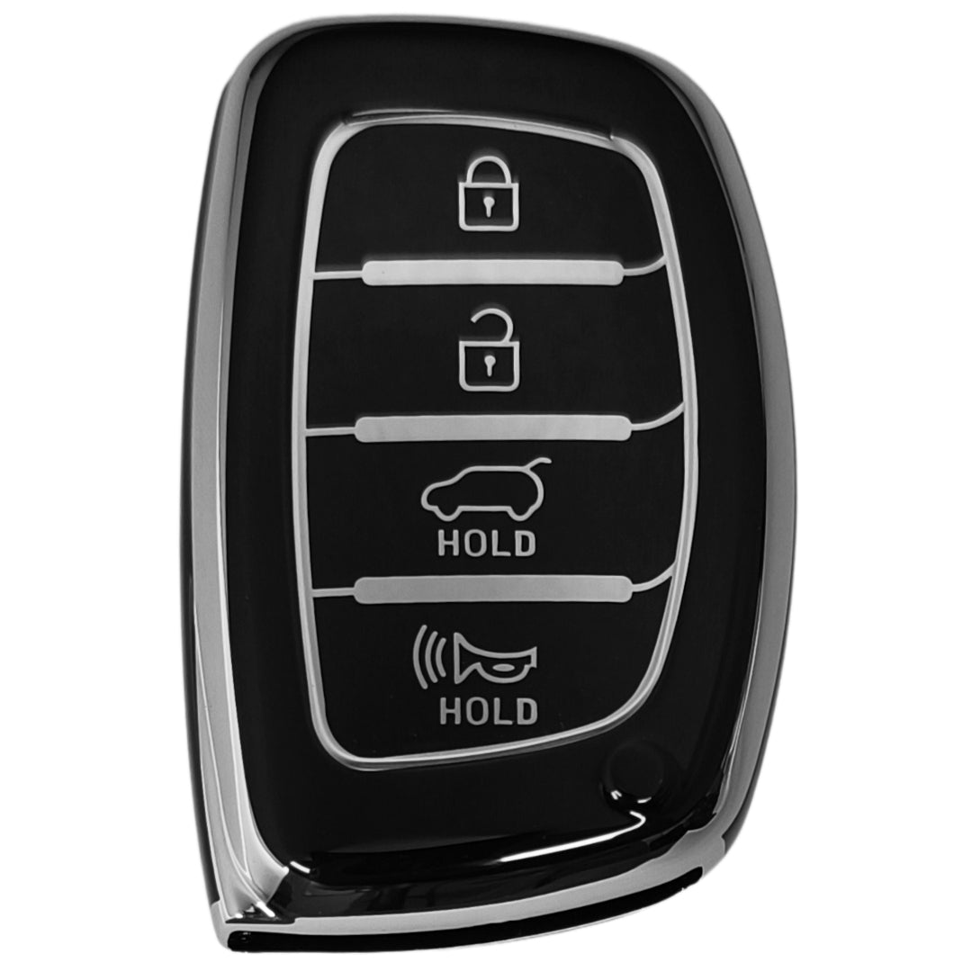 hyundai elantra 4b smart tpu black  silver key cover case accessories