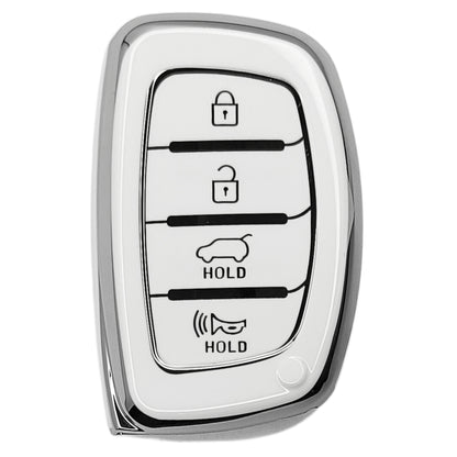 hyundai elantra 4b smart tpu white silver key cover case