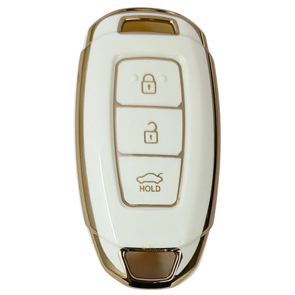 hyundai verna 3b smart tpu white gold key cover case accessories