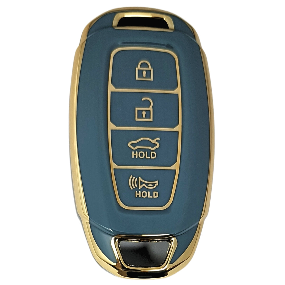 hyundai verna 4b smart tpu blue gold key cover case accessories
