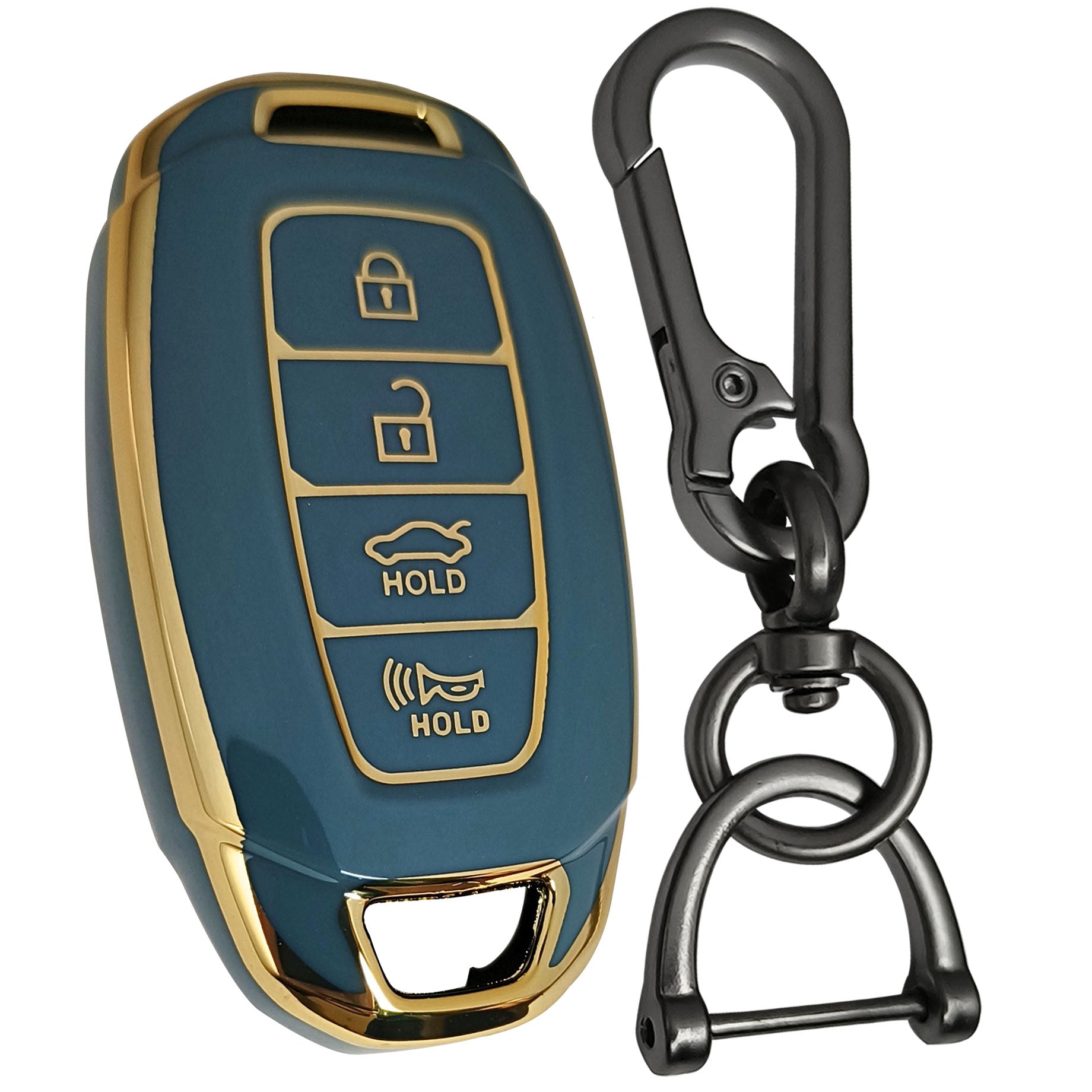 hyundai verna 4b smart tpu blue gold key cover case accessories