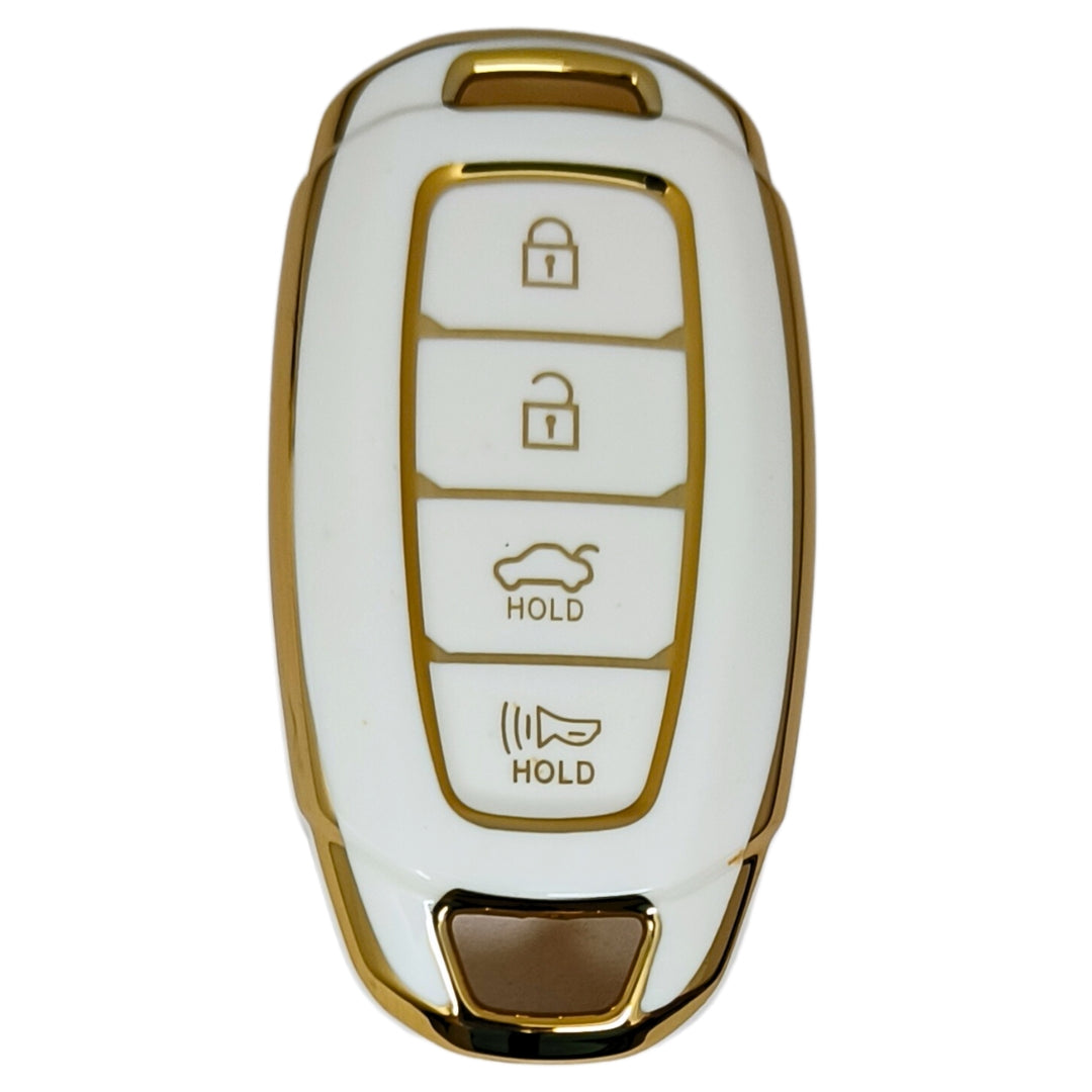 hyundai verna 4b smart tpu white gold key cover case accessories