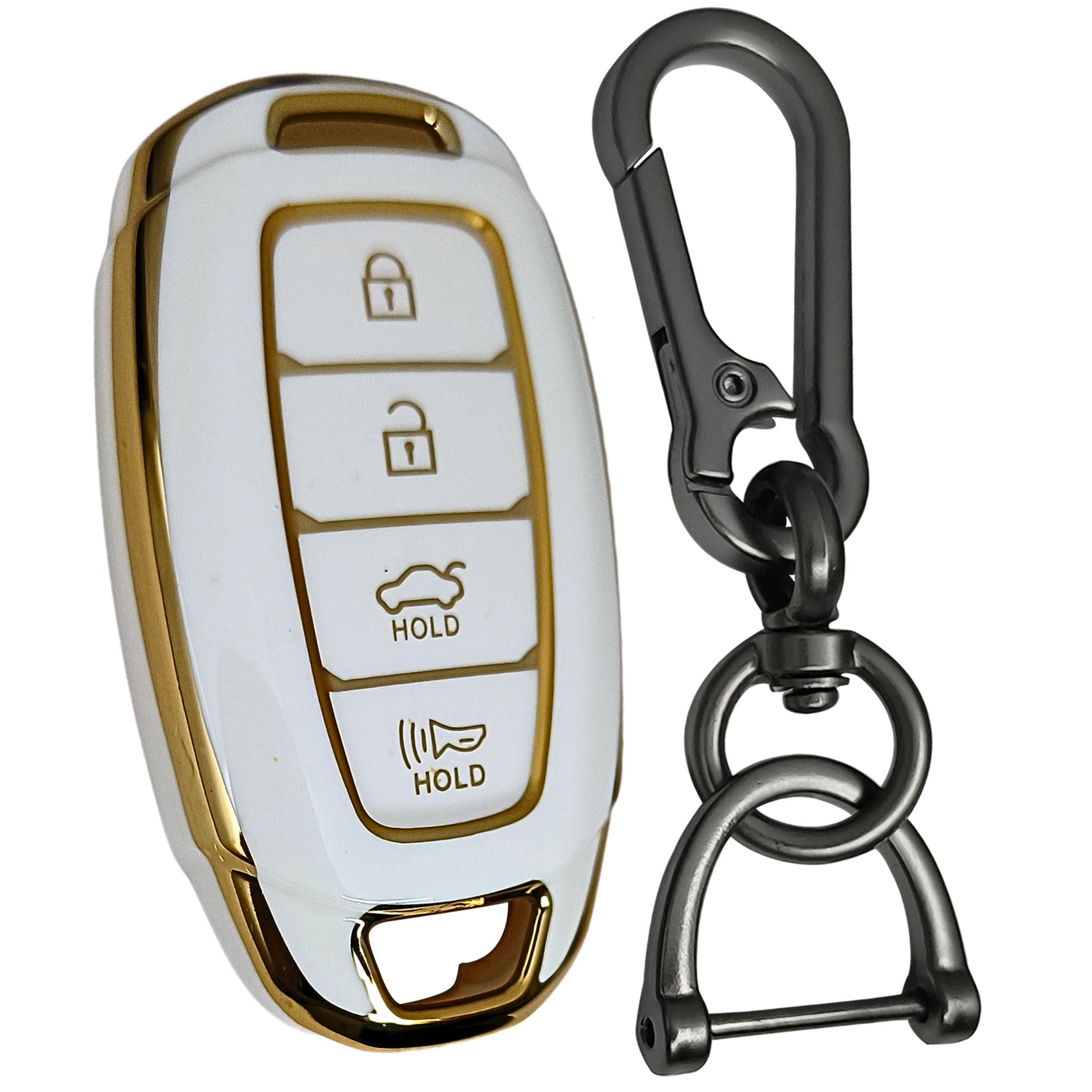 hyundai verna 4b smart tpu white gold key cover case accessories keychain