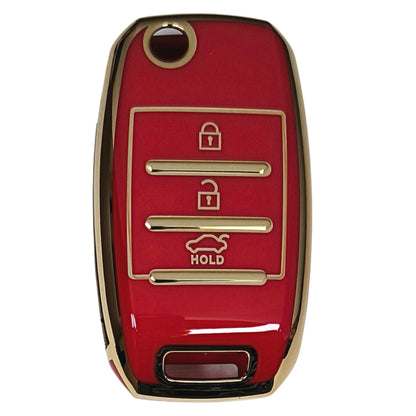 kia seltos sonet 3 button flip tpu red key cover case accessories