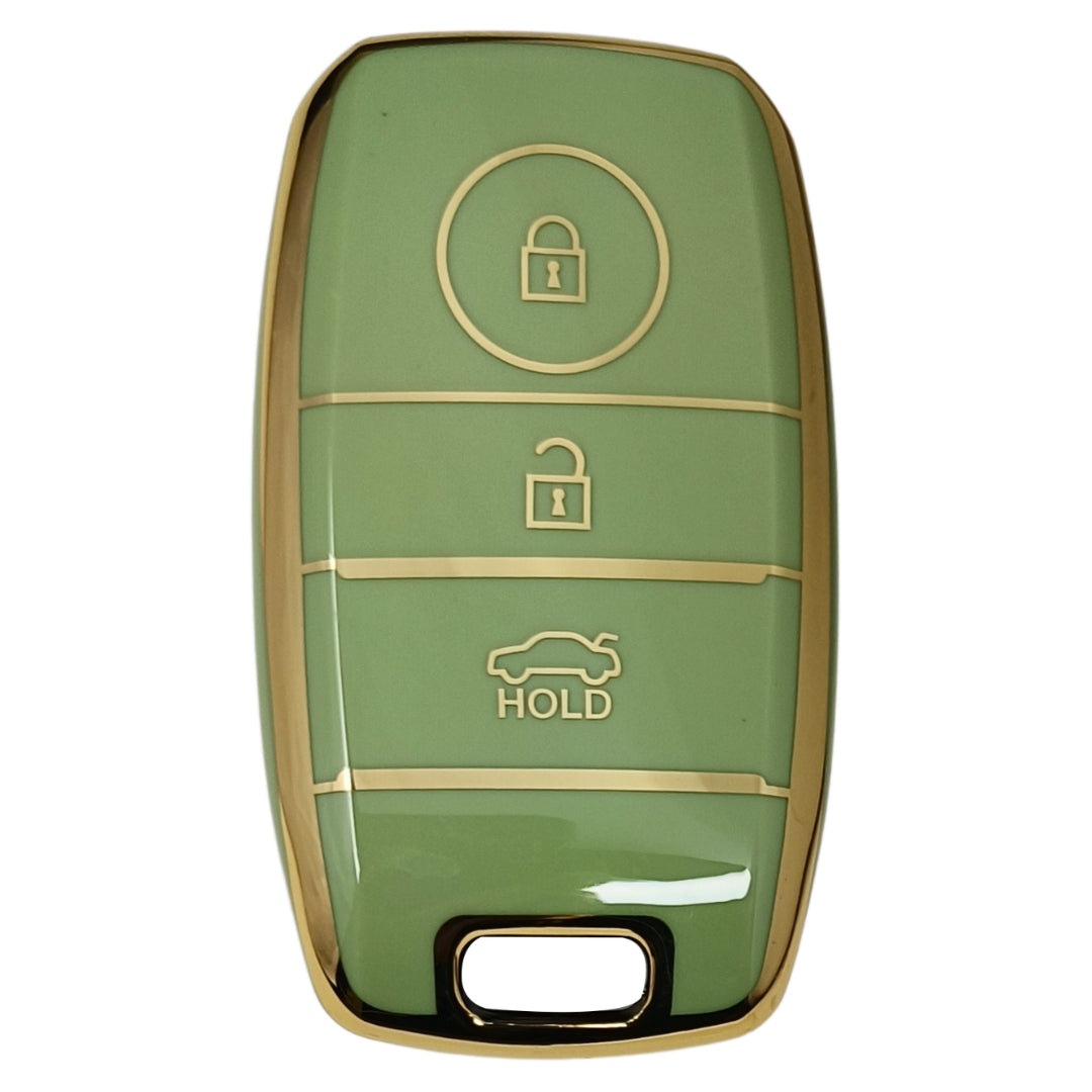 kia seltos smart 3button tpu green key cover accessories