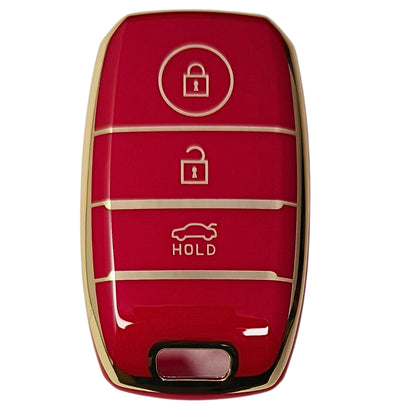 kia seltos smart 3button tpu red gold key accessories
