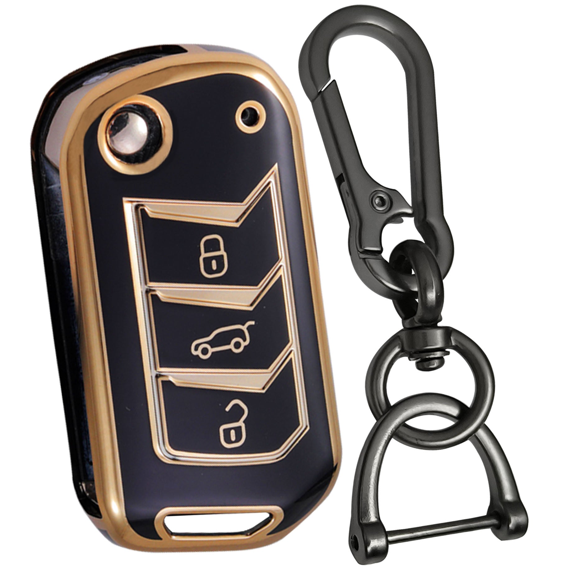 mahindra marazzo bolero xuv700 tpu black gold key cover case keychain 