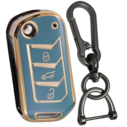 mahindra marazzo bolero xuv700 tpu blue gold key case cover accessories keychain