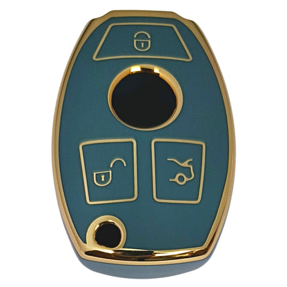 mercedes benz 3b smart tpu blue gold key cover
