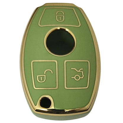mercedes benz 3b smart tpu green gold car key case 