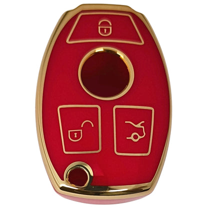 mercedes benz 3b smart tpu red gold key cover