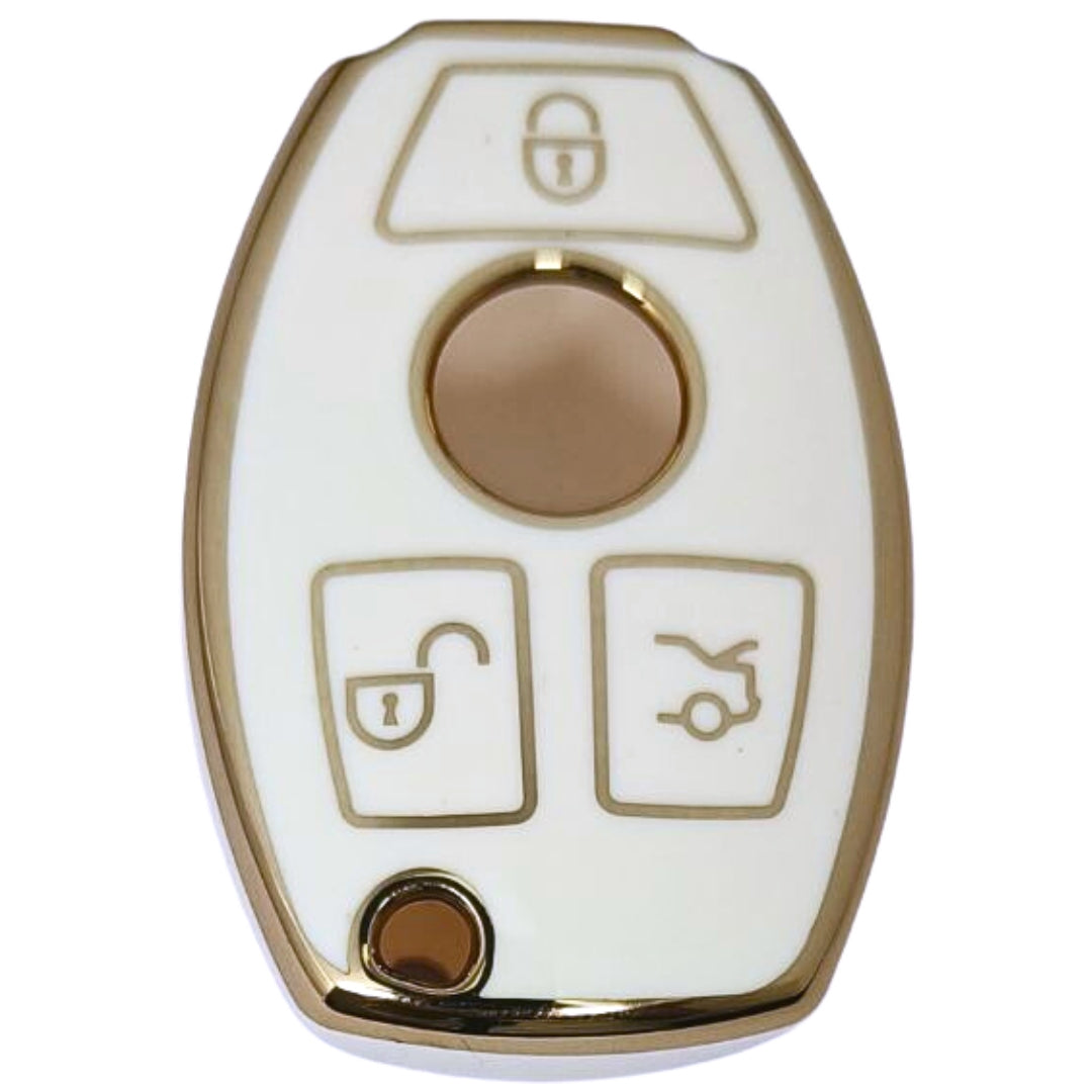 mercedes benz 3b smart tpu white gold key case