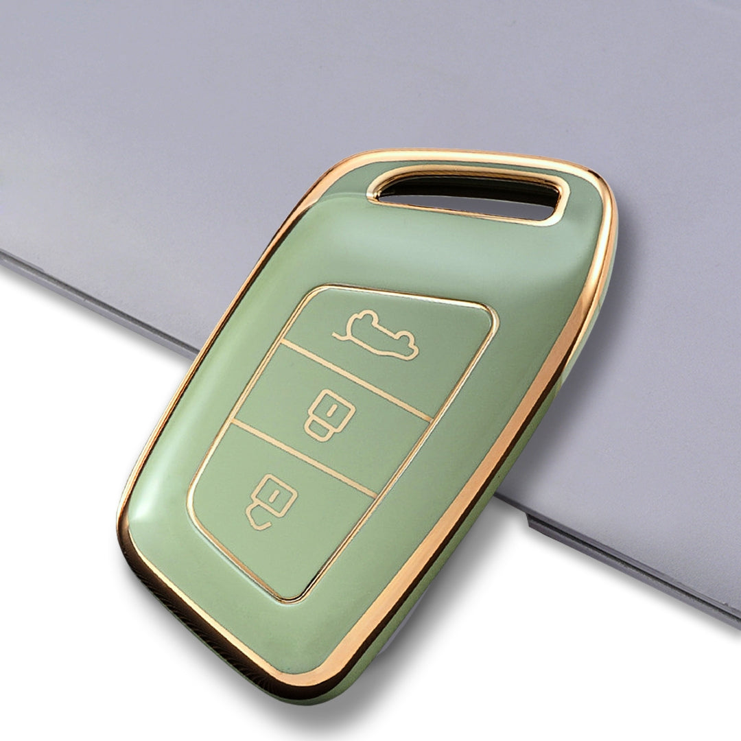 mg hector 3 button smart leather green gold key cover case accessories