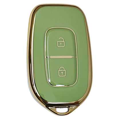 renault kwid kiger duster 2 button remote tpu green gold key cover 