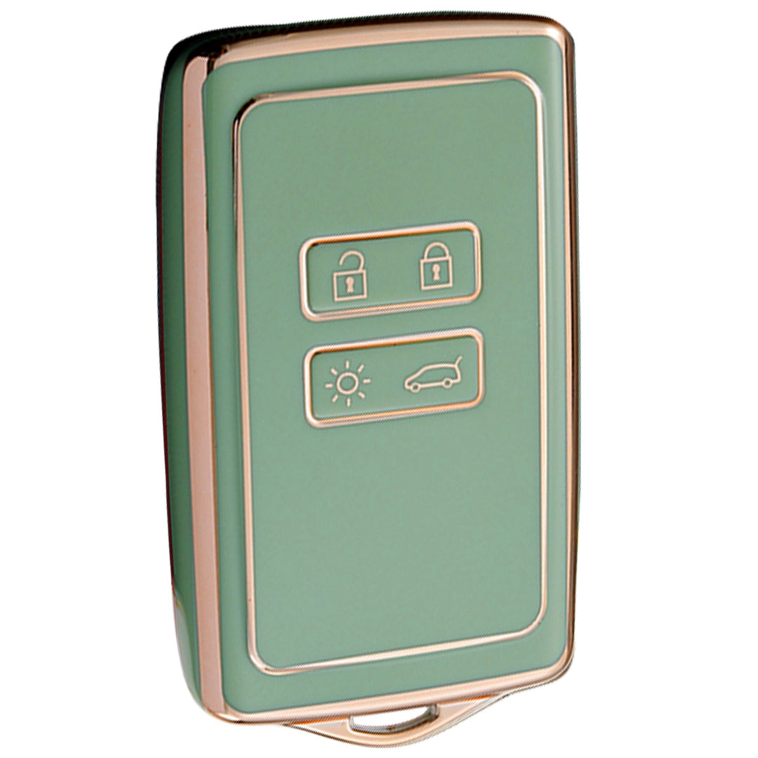 renault triber kiger 4b tpu green gold key case accessories