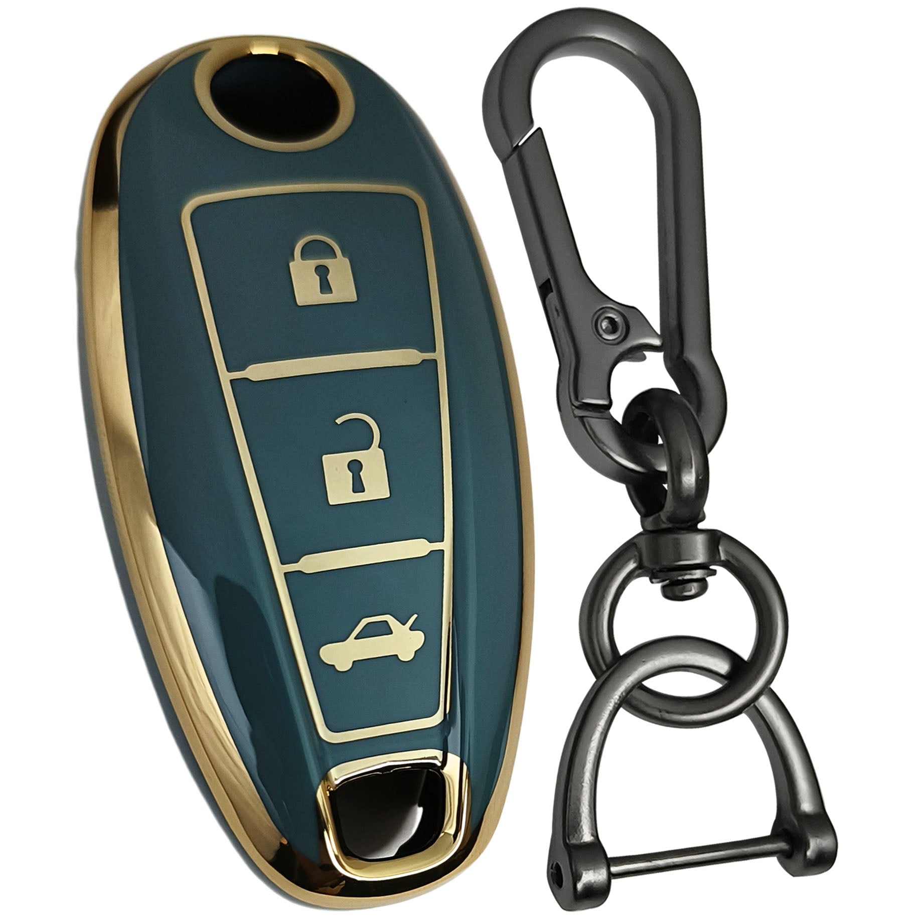 suzuki scross baleno swift urban cruiser 3 button smart tpu blue gold key cover keychain