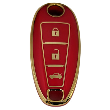 suzuki scross baleno swift urban cruiser 3 button smart tpu red gold key case
