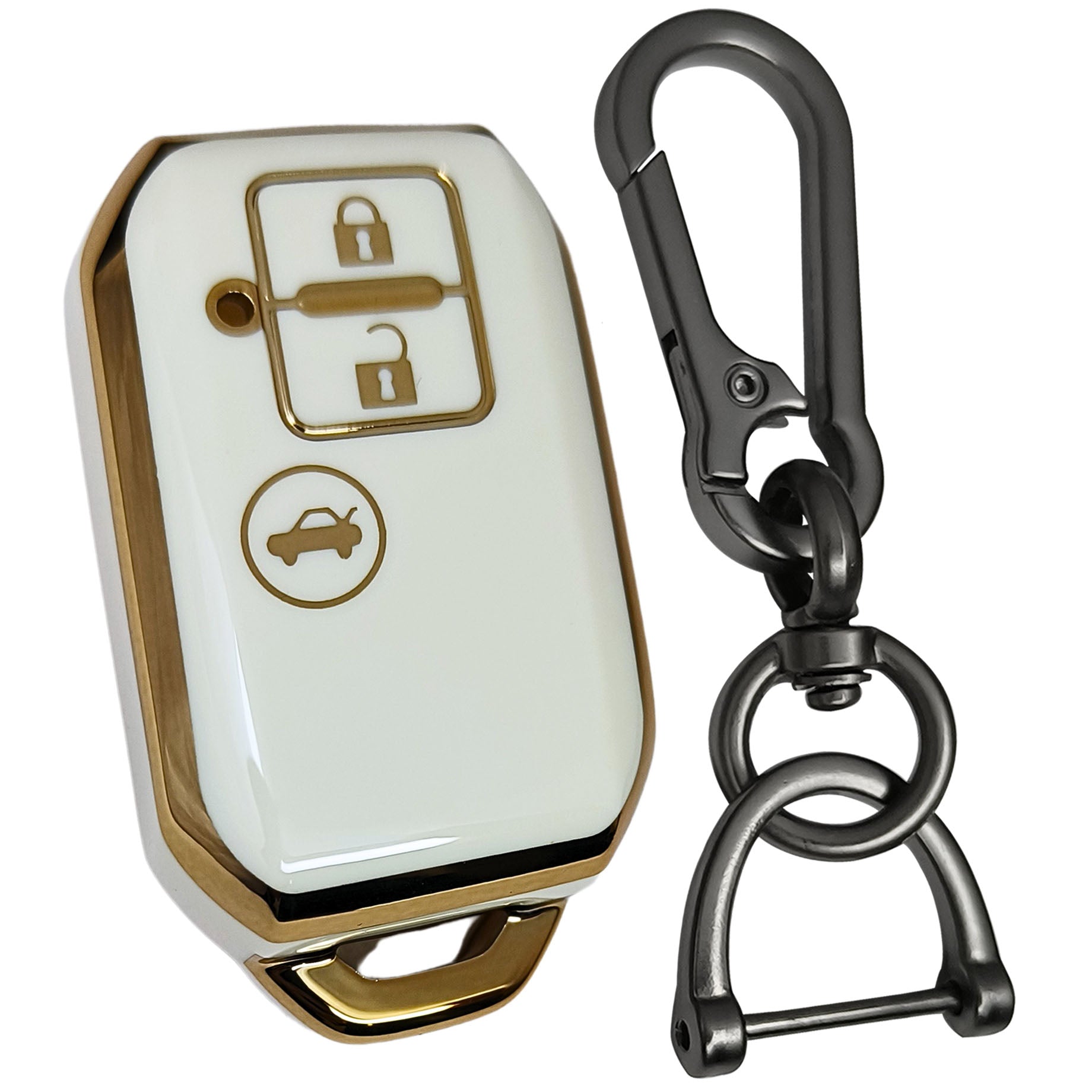 suzuki dzire ertiga swift baleno 3 button smart tpu key cover white key accessories keychain