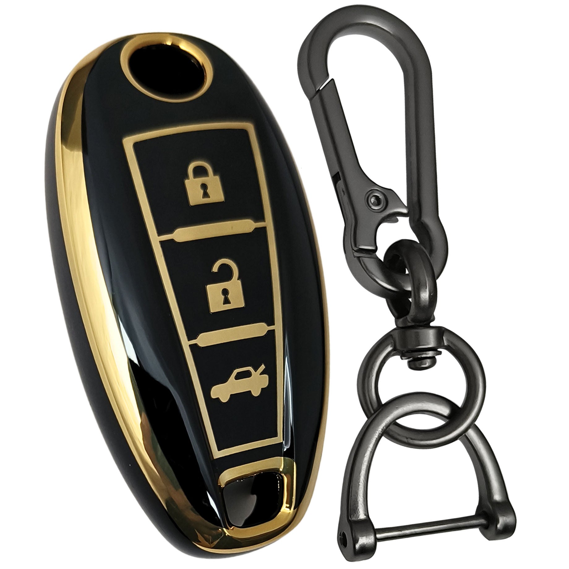 Suzuki 3b Smart key Round black key cover case keychain